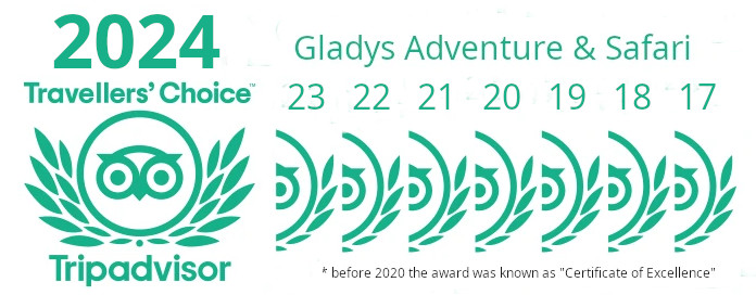 Trip Advisor Awards 2017 - 2024 Gladys Adventure