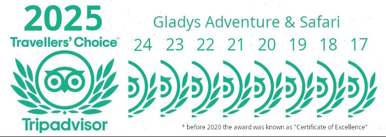 Trip Advisor Awards 2017 - 2025 Gladys Adventure