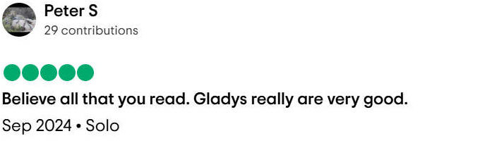 Gladys Adventure Trip Advisor Review