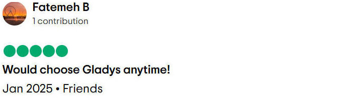 Gladys Adventure Trip Advisor Review