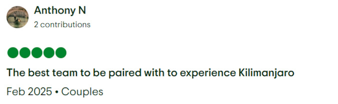 Gladys Adventure Trip Advisor Review