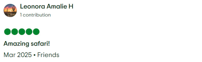 Gladys Adventure Trip Advisor Review