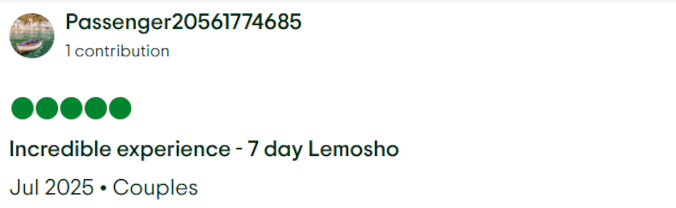 Gladys Adventure Trip Advisor Review