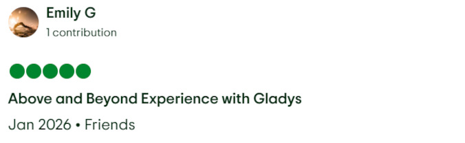 Gladys Adventure Trip Advisor Review
