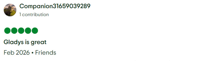 Gladys Adventure Trip Advisor Review